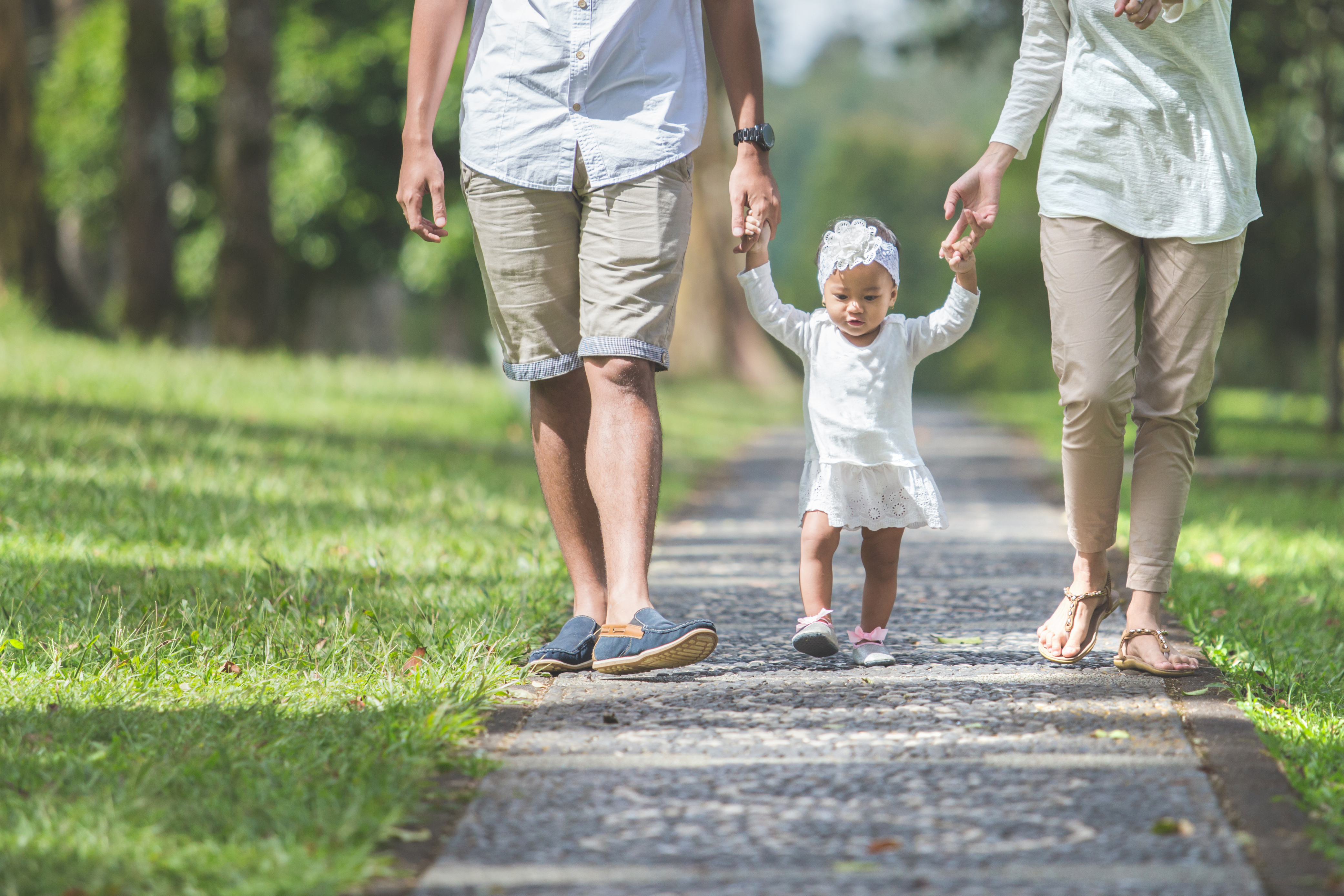 family walking